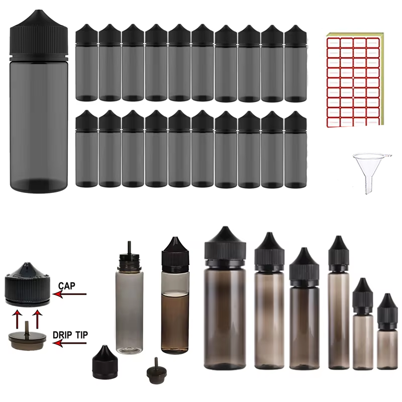 Juice Bottle Dropper - 20 Pcs30-120ml PET زجاجة فارغة البلاستيك