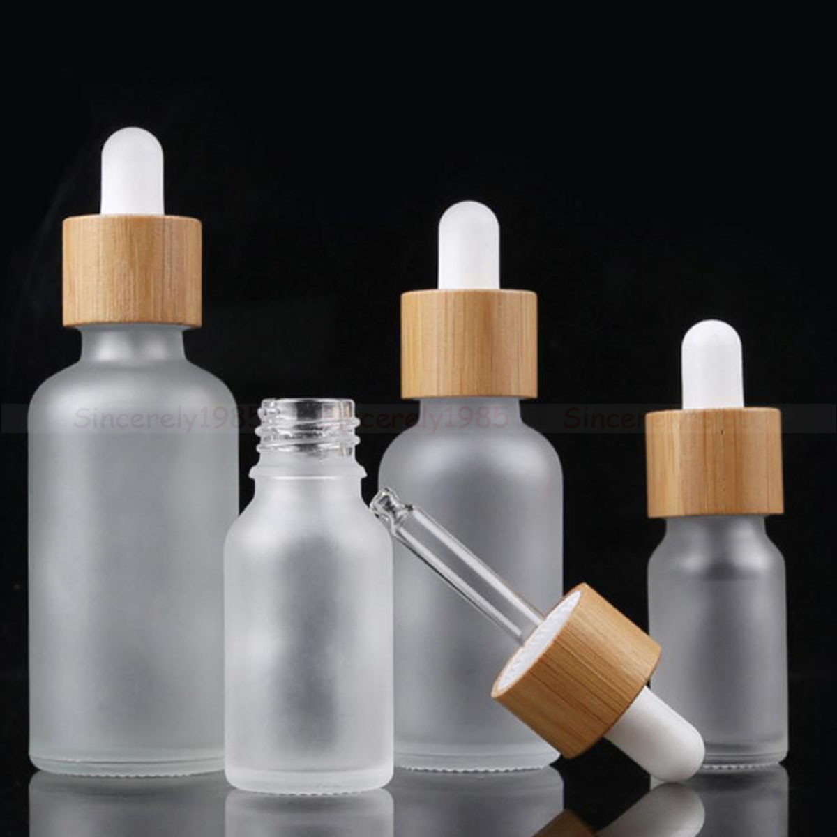 Juice Bottle Dropper - زجاجات قطارة زجاجية شفافة بلورية بيضاء