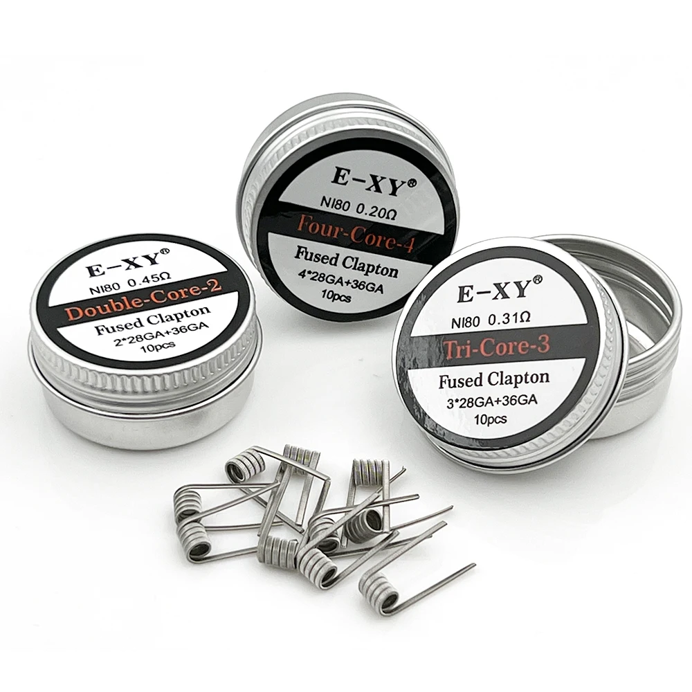 Coil Building Kit - 10 قطعة/صندوق Ni80 لفائف مسبقة الصنع