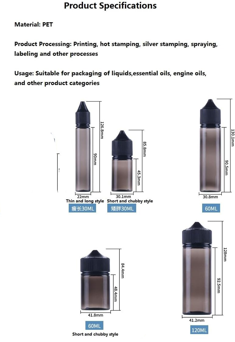 20 Pcs30-120ml PET زجاجة فارغة - مراجعة Juice Bottle Dropper وسعره