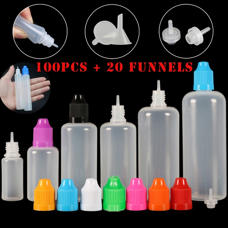 100 قطعة 3/5/10/15/20/30/50/10 - مراجعة Juice Bottle Dropper وسعره