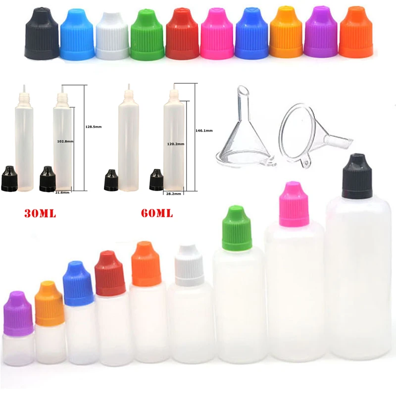 100 قطعة 3/5/10/15/20/30/50/10 - مراجعة Juice Bottle Dropper وسعره